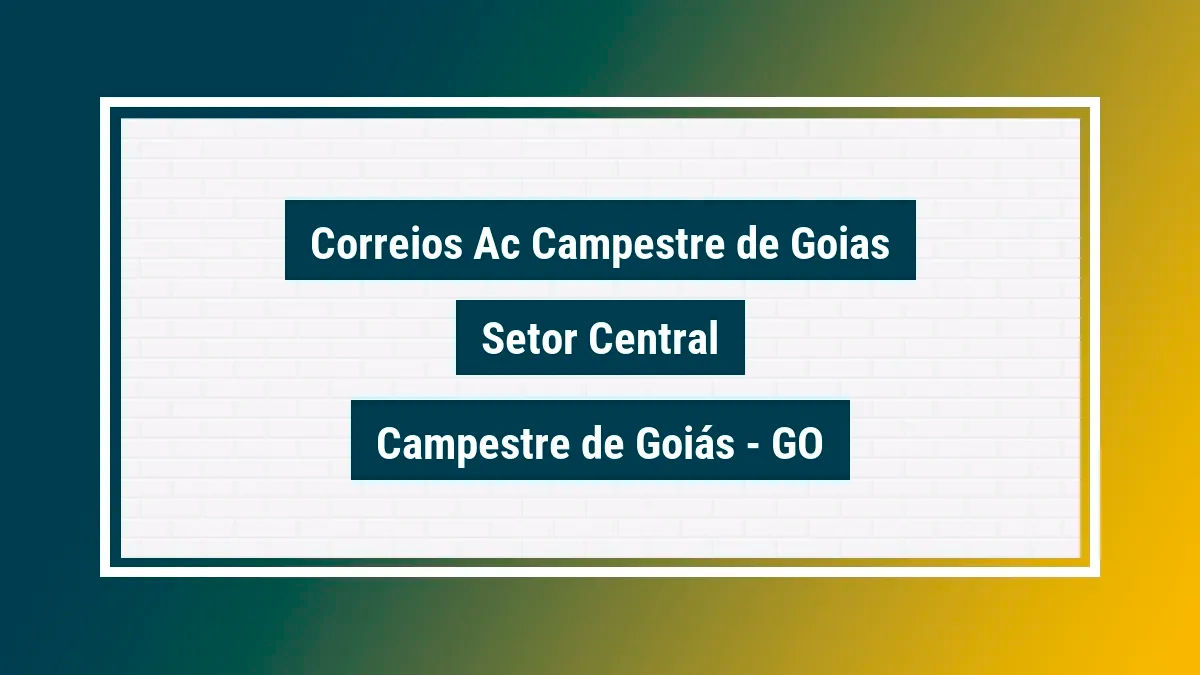 Imagem ilustrativa unidade de agência dos correios ac campestre de goias setor central campestre de goiás go