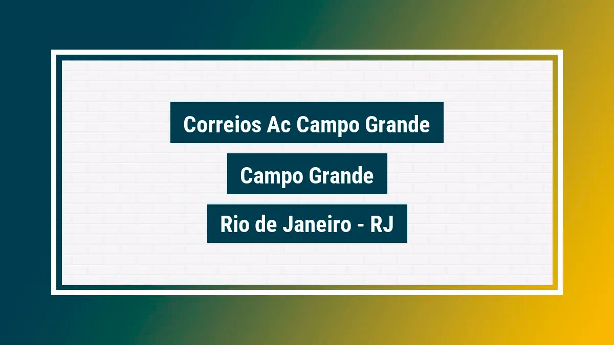 Imagem ilustrativa unidade de agência dos correios ac campo grande campo grande rio de janeiro rj