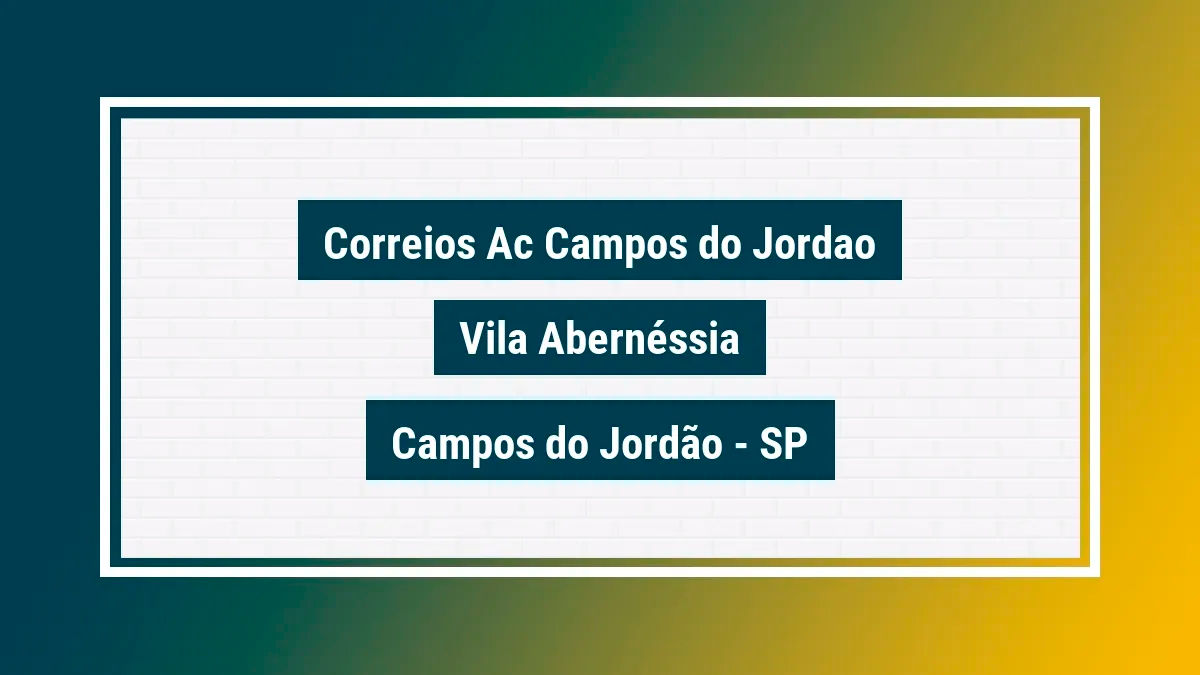 Imagem ilustrativa unidade de agência dos correios ac campos do jordao vila abernéssia campos do jordão sp