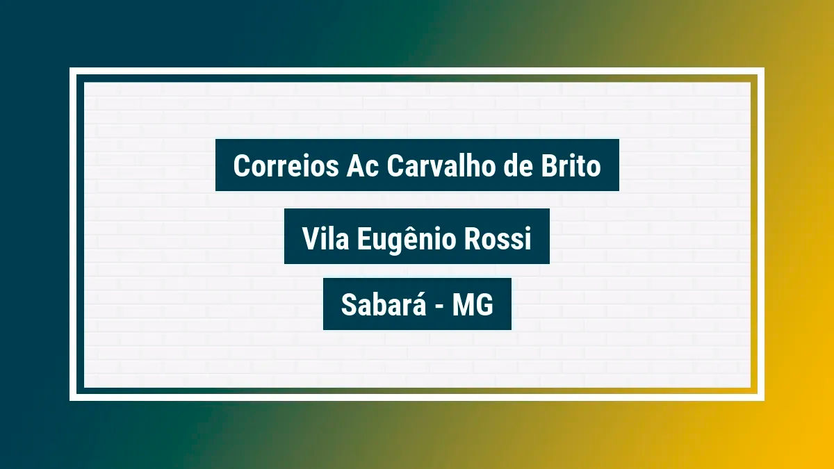 Imagem ilustrativa unidade de agência dos correios ac carvalho de brito vila eugênio rossi sabará mg