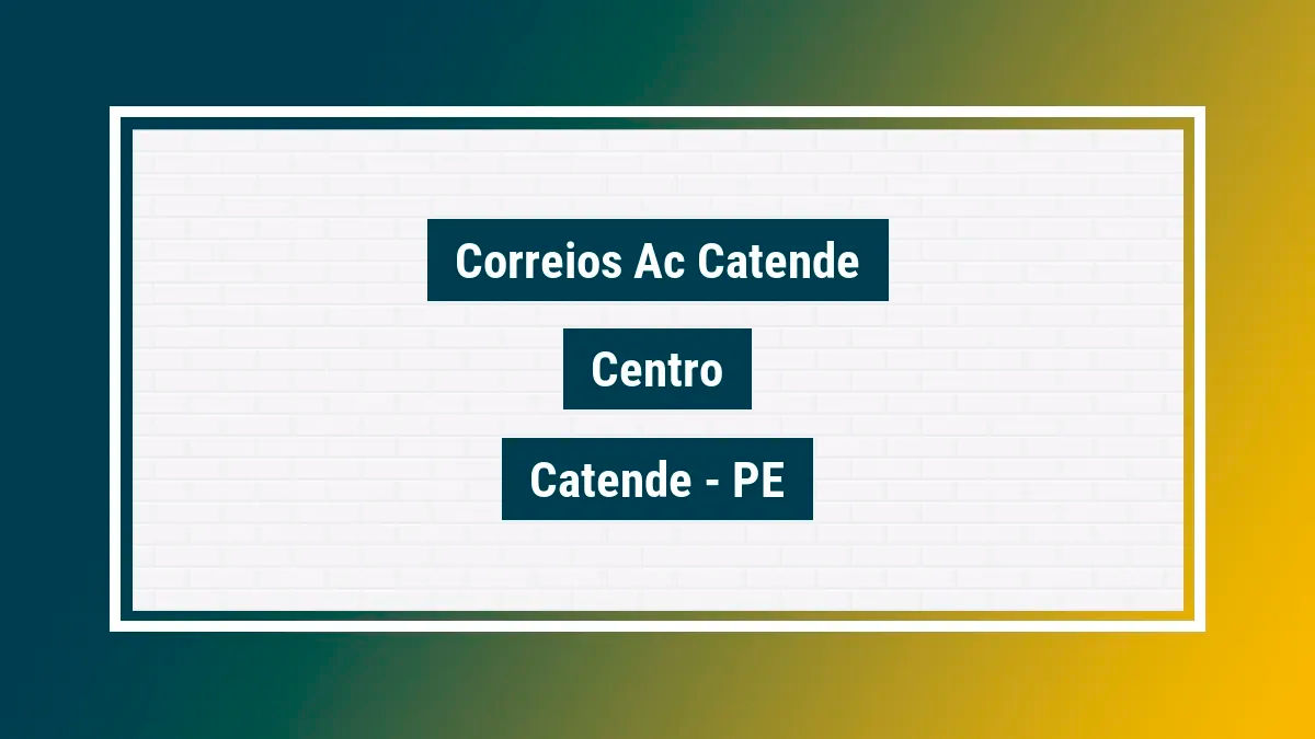Imagem ilustrativa unidade de agência dos correios ac catende centro catende pe