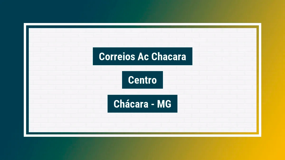 Imagem ilustrativa unidade de agência dos correios ac chacara centro chácara mg