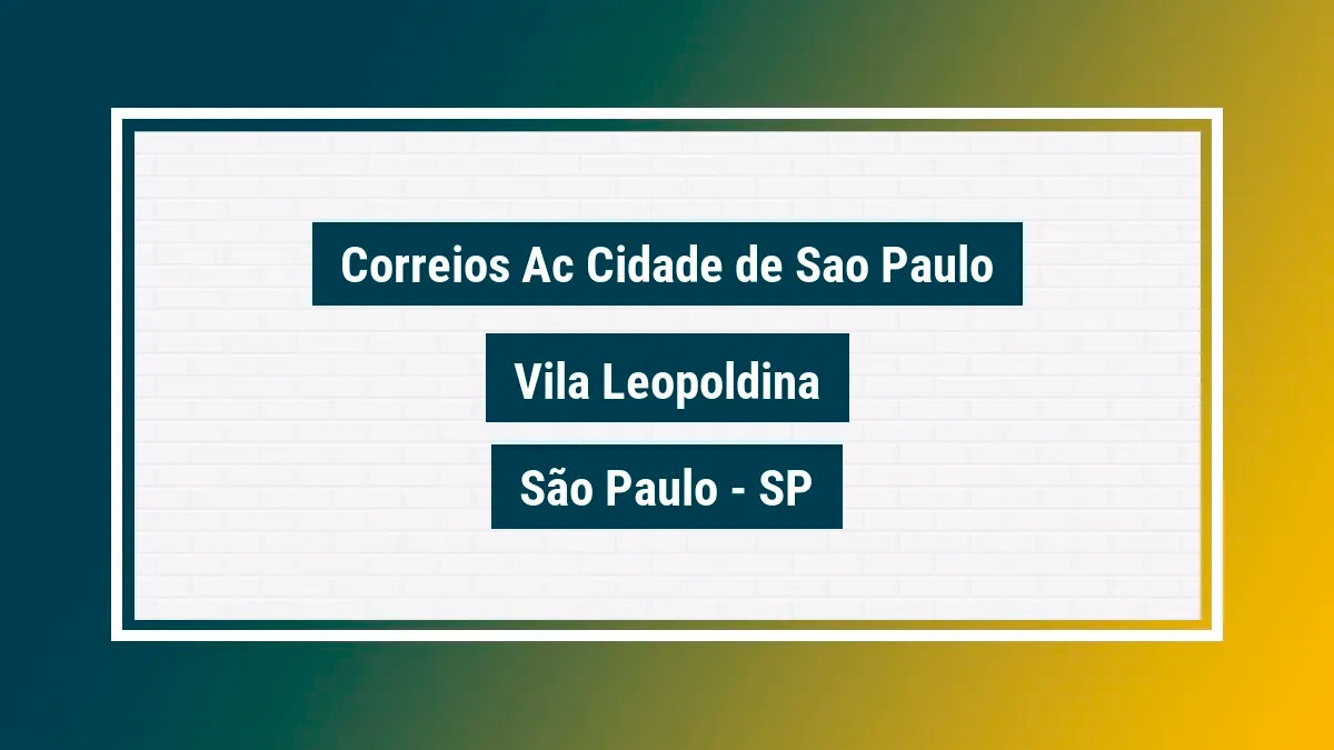 Imagem ilustrativa unidade de agência dos correios ac cidade de sao paulo vila leopoldina são paulo sp