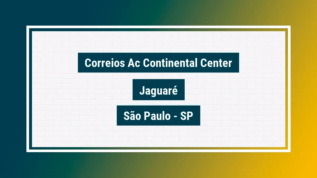 Imagem ilustrativa unidade de agência dos correios ac continental center jaguaré são paulo sp