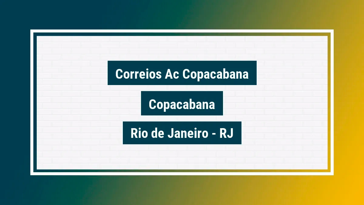 Imagem ilustrativa unidade de agência dos correios ac copacabana copacabana rio de janeiro rj