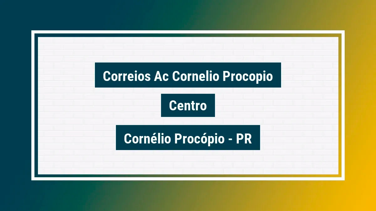 Imagem ilustrativa unidade de agência dos correios ac cornelio procopio centro cornélio procópio pr