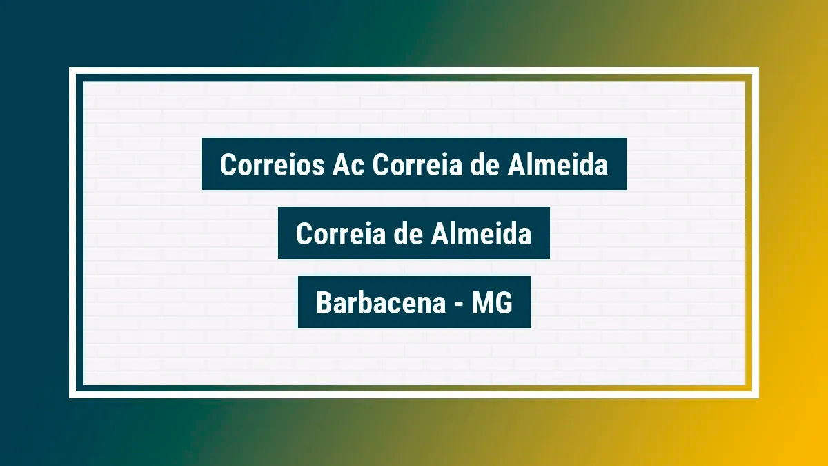 Imagem ilustrativa unidade de agência dos correios ac correia de almeida correia de almeida barbacena mg