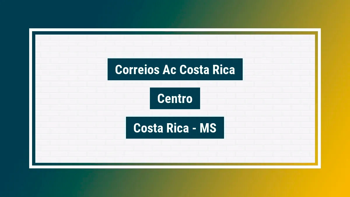 Imagem ilustrativa unidade de agência dos correios ac costa rica centro costa rica ms