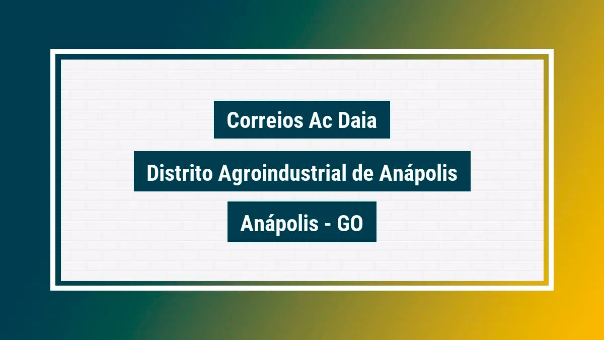 Imagem ilustrativa unidade de agência dos correios ac daia distrito agroindustrial de anápolis anápolis go
