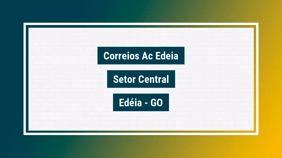 Imagem ilustrativa unidade de agência dos correios ac edeia setor central edéia go