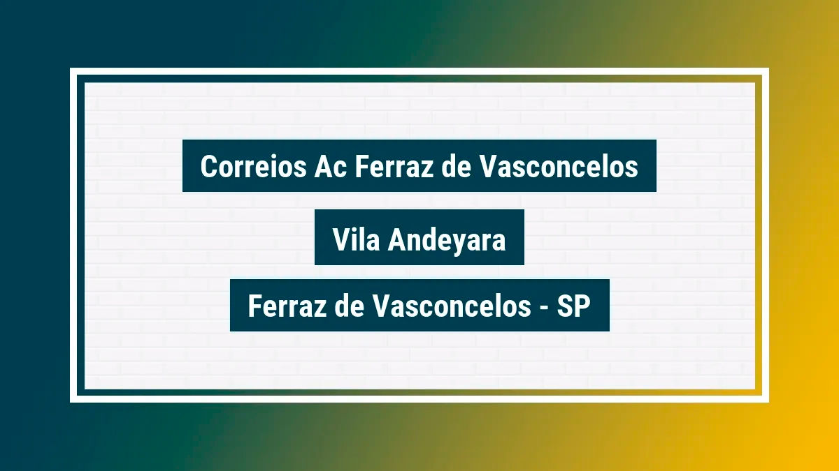 Imagem ilustrativa unidade de agência dos correios ac ferraz de vasconcelos vila andeyara ferraz de vasconcelos sp
