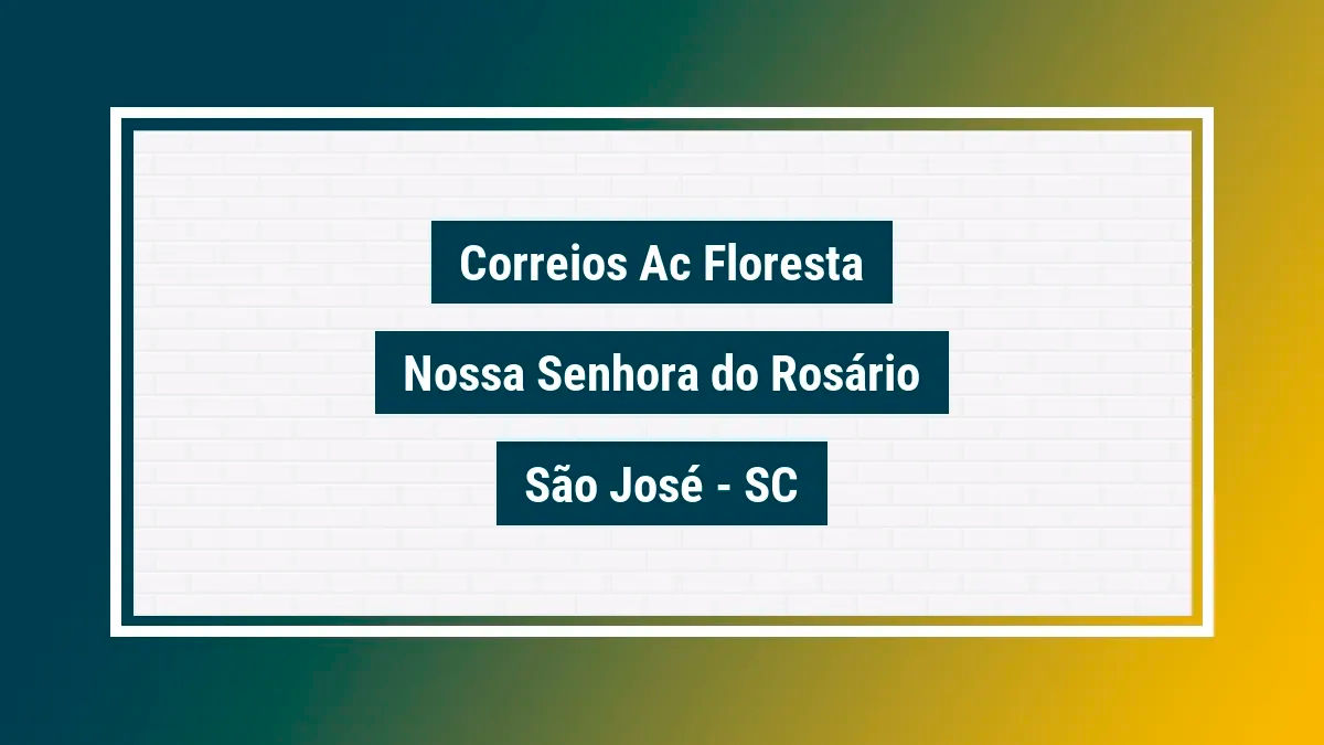 Imagem ilustrativa unidade de agência dos correios ac floresta nossa senhora do rosário são josé sc