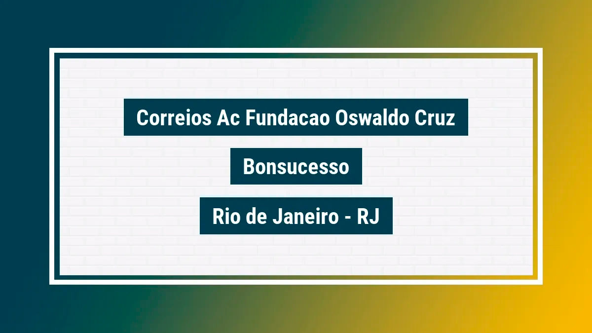 Imagem ilustrativa unidade de agência dos correios ac fundacao oswaldo cruz bonsucesso rio de janeiro rj