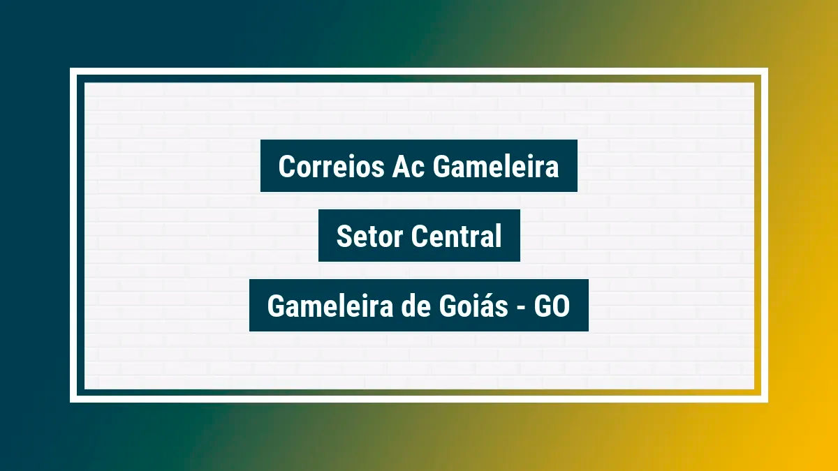 Imagem ilustrativa unidade de agência dos correios ac gameleira setor central gameleira de goiás go