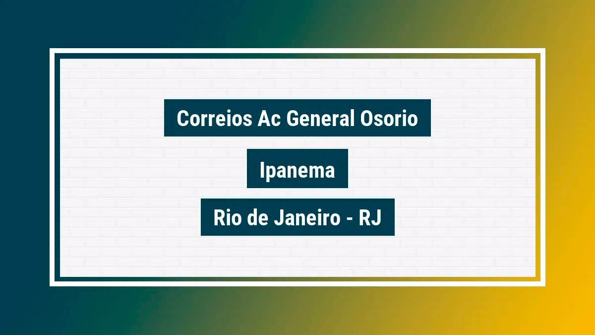 Imagem ilustrativa unidade de agência dos correios ac general osorio ipanema rio de janeiro rj