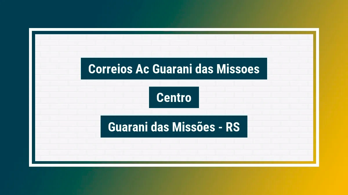 Imagem ilustrativa unidade de agência dos correios ac guarani das missoes centro guarani das missões rs