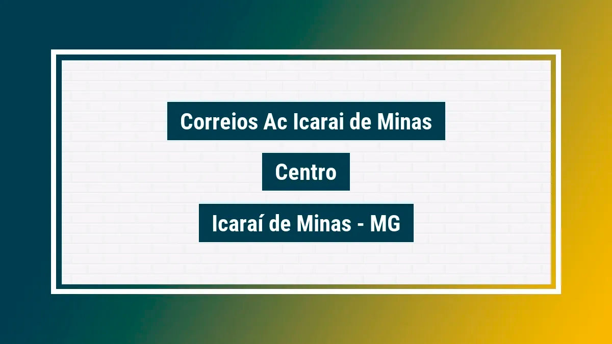 Imagem ilustrativa unidade de agência dos correios ac icarai de minas centro icaraí de minas mg