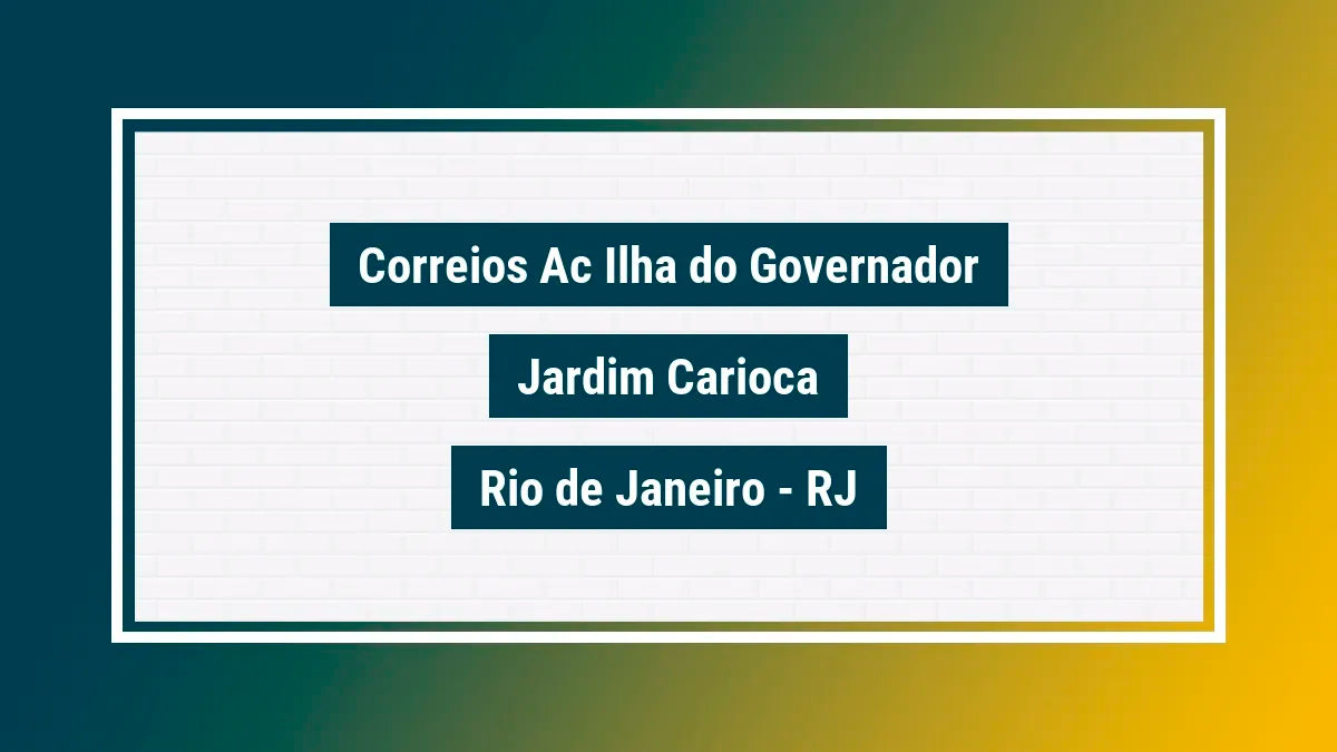 Imagem ilustrativa unidade de agência dos correios ac ilha do governador jardim carioca rio de janeiro rj
