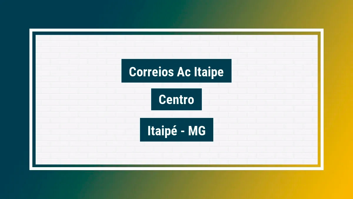Imagem ilustrativa unidade de agência dos correios ac itaipe centro itaipé mg