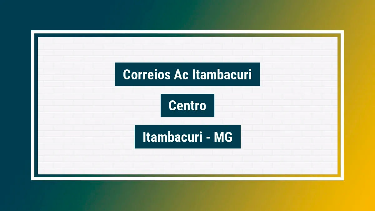 Imagem ilustrativa unidade de agência dos correios ac itambacuri centro itambacuri mg