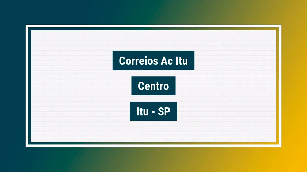 Imagem ilustrativa unidade de agência dos correios ac itu centro itu sp