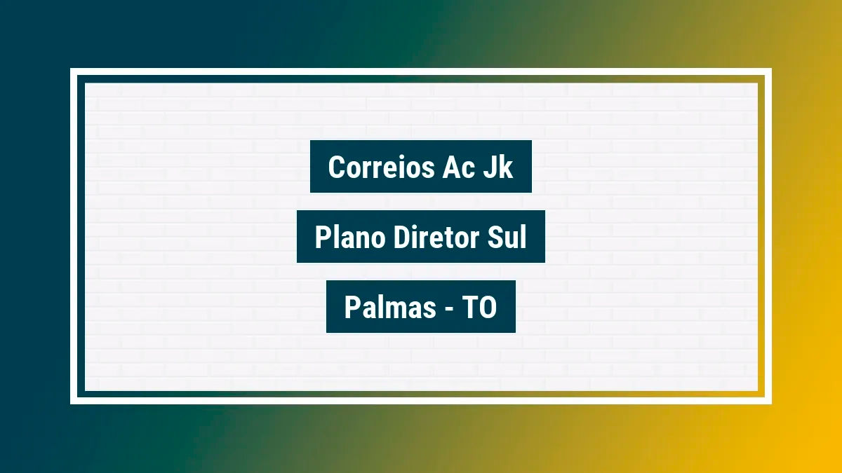 Imagem ilustrativa unidade de agência dos correios ac jk plano diretor sul palmas to