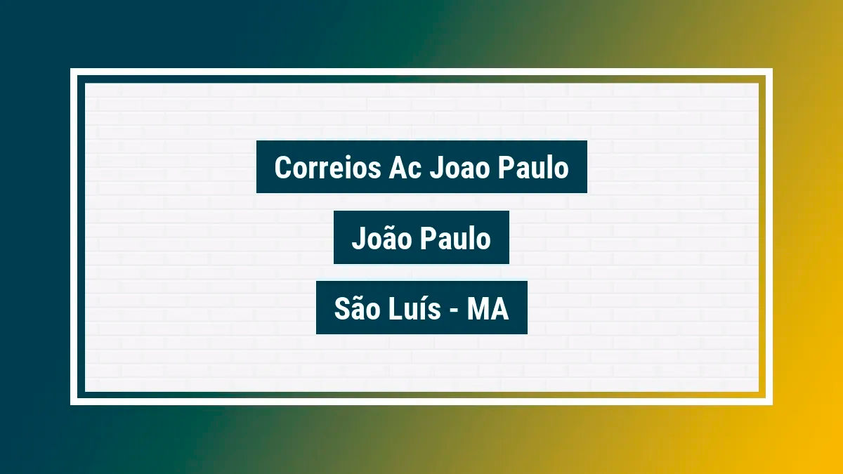 Imagem ilustrativa unidade de agência dos correios ac joao paulo joão paulo são luís ma