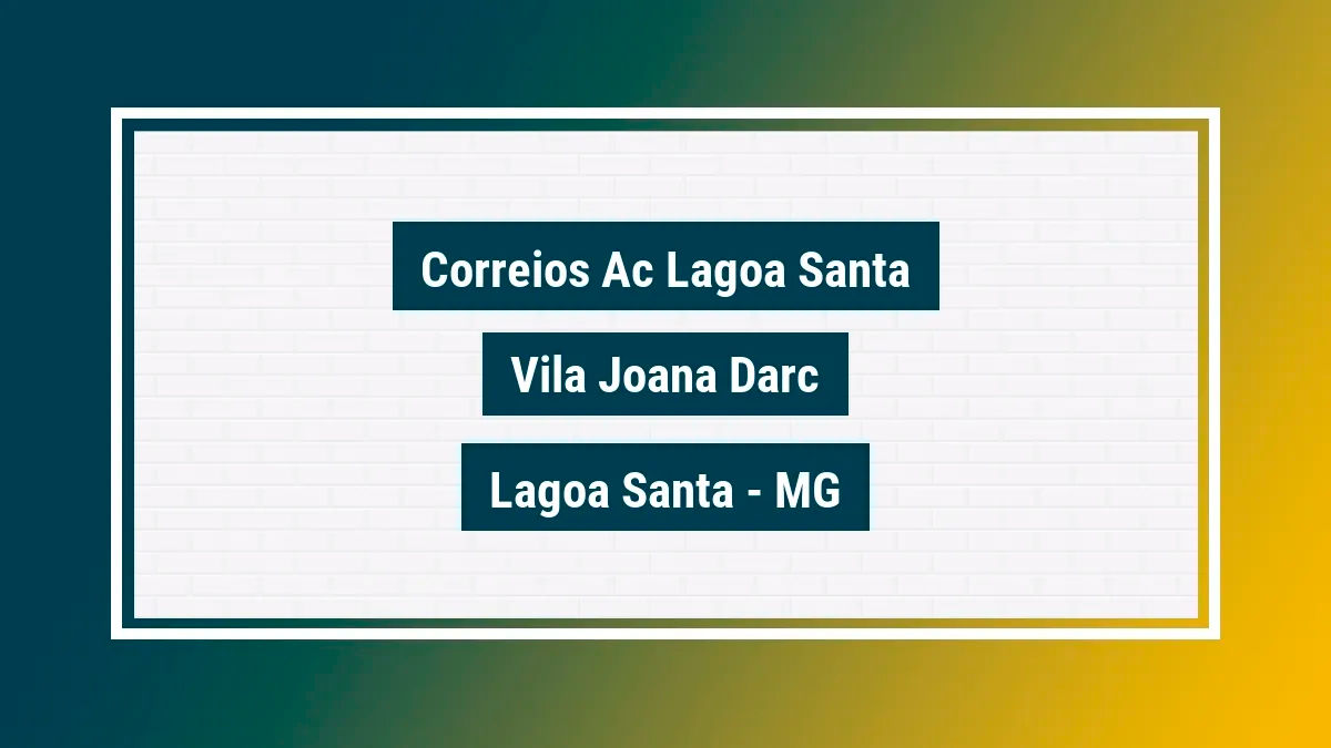 Imagem ilustrativa unidade de agência dos correios ac lagoa santa vila joana darc lagoa santa mg
