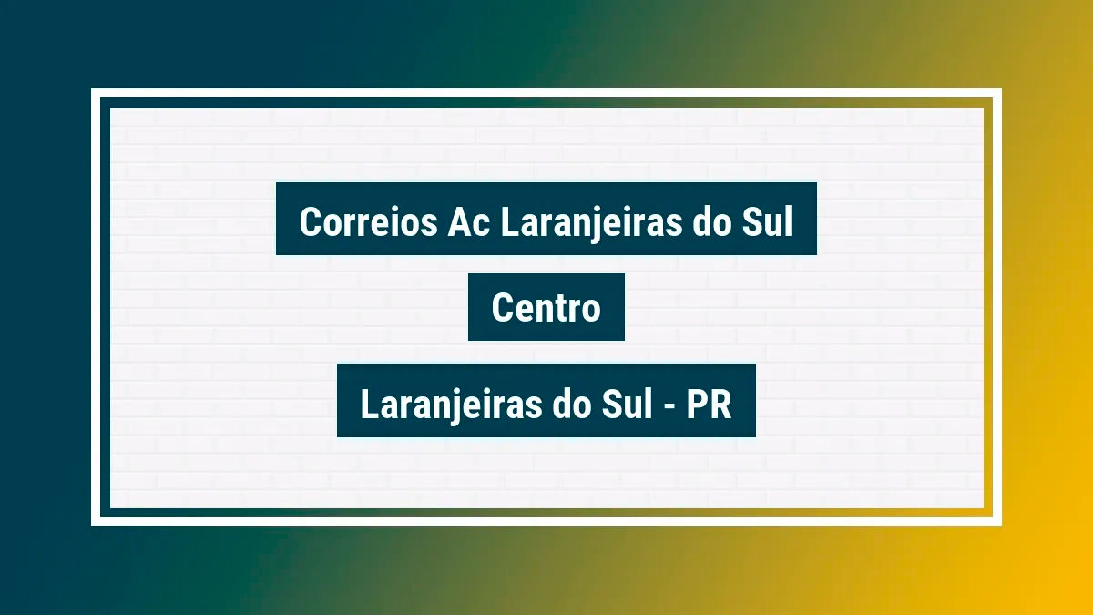 Imagem ilustrativa unidade de agência dos correios ac laranjeiras do sul centro laranjeiras do sul pr