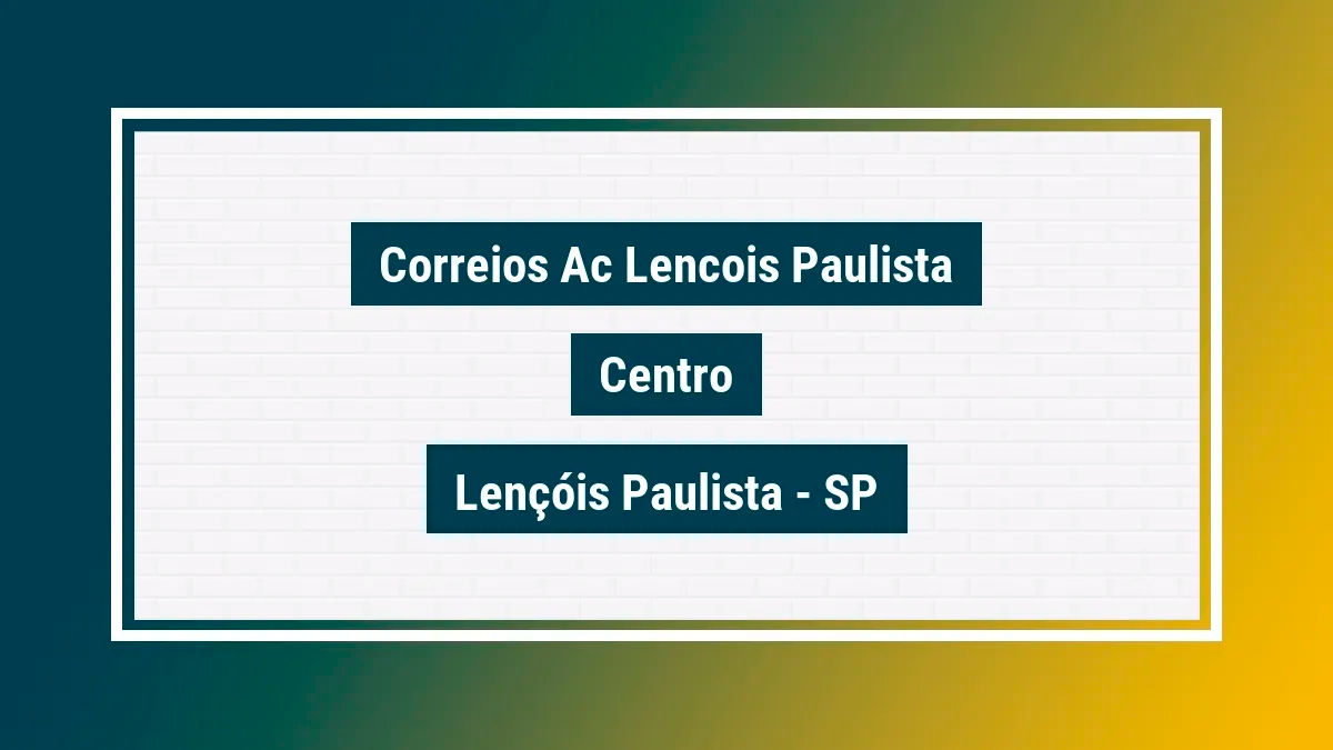 Imagem ilustrativa unidade de agência dos correios ac lencois paulista centro lençóis paulista sp