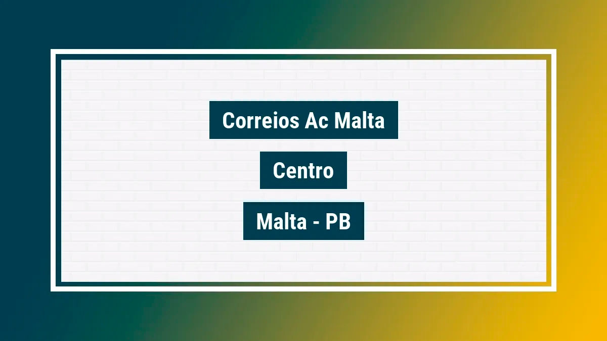 Imagem ilustrativa unidade de agência dos correios ac malta centro malta pb
