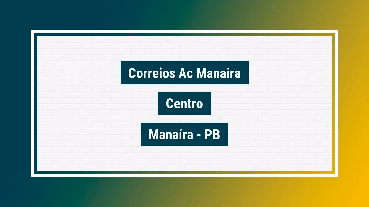 Imagem ilustrativa unidade de agência dos correios ac manaira centro manaíra pb