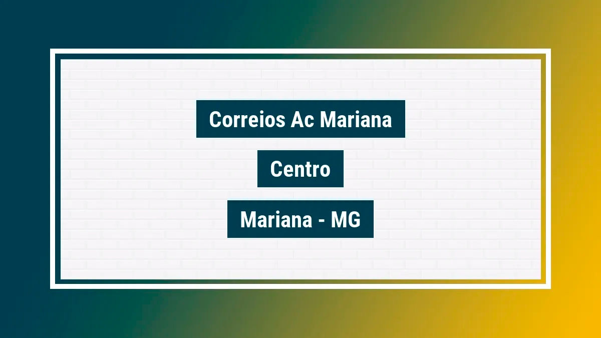 Imagem ilustrativa unidade de agência dos correios ac mariana centro mariana mg