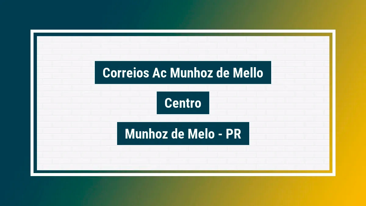 Imagem ilustrativa unidade de agência dos correios ac munhoz de mello centro munhoz de melo pr