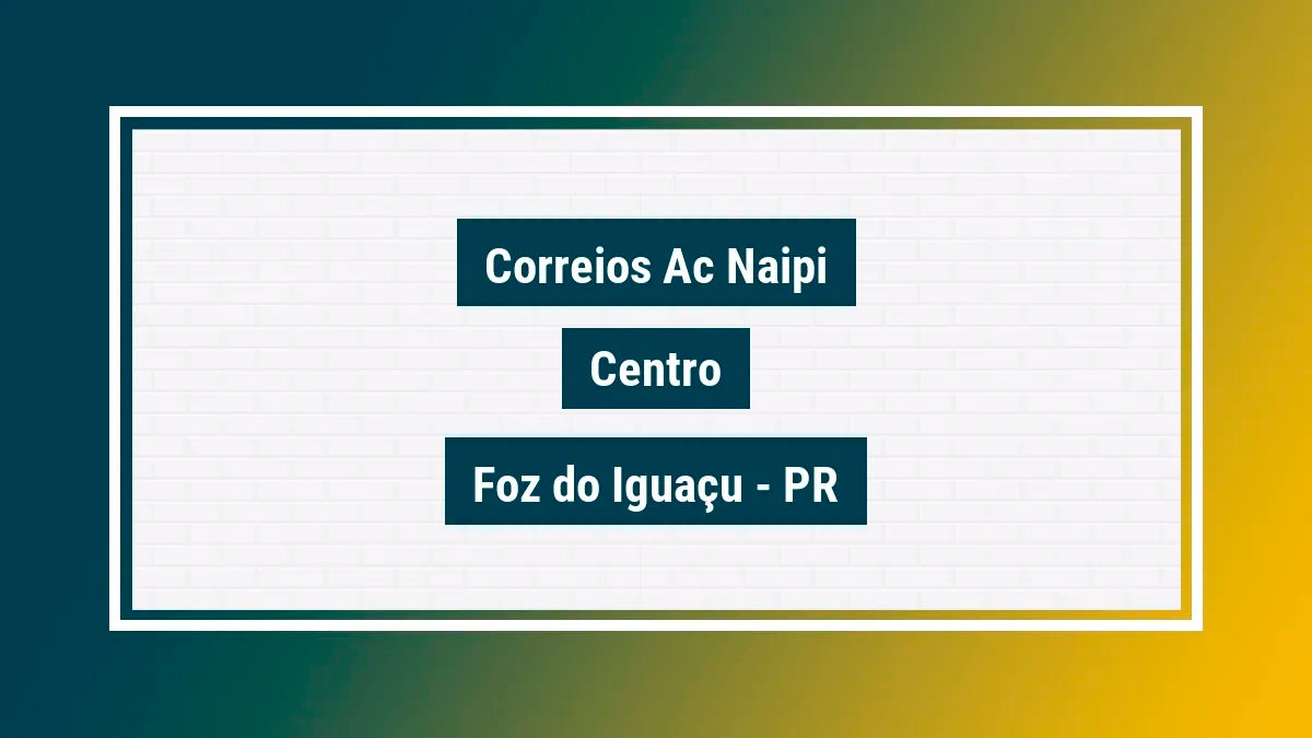 Imagem ilustrativa unidade de agência dos correios ac naipi centro foz do iguaçu pr