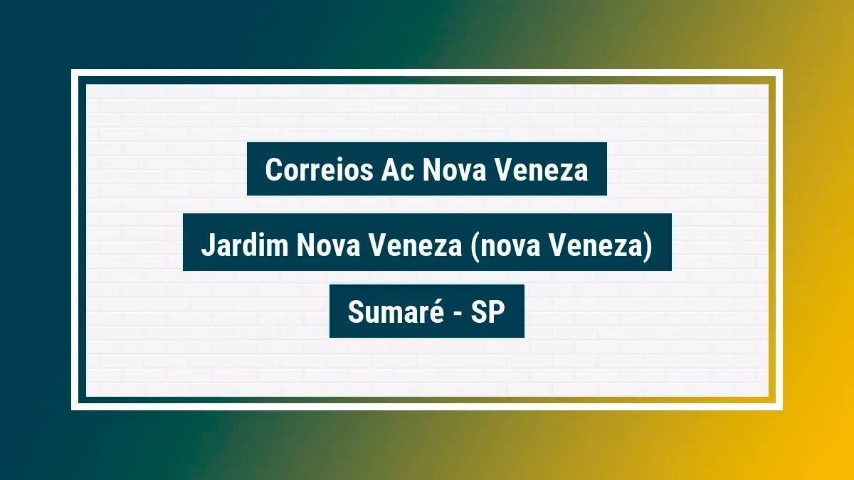 Imagem ilustrativa unidade de agência dos correios ac nova veneza jardim nova veneza (nova veneza) sumaré sp