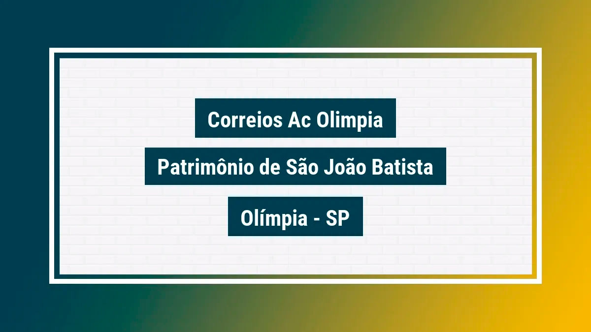Imagem ilustrativa unidade de agência dos correios ac olimpia patrimônio de são joão batista olímpia sp