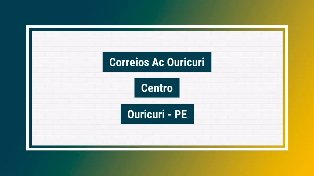 Imagem ilustrativa unidade de agência dos correios ac ouricuri centro ouricuri pe