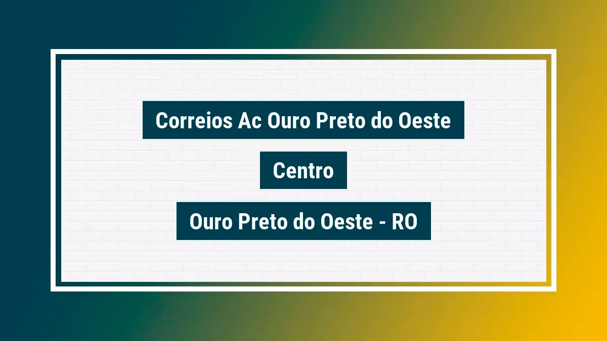 Imagem ilustrativa unidade de agência dos correios ac ouro preto do oeste centro ouro preto do oeste ro