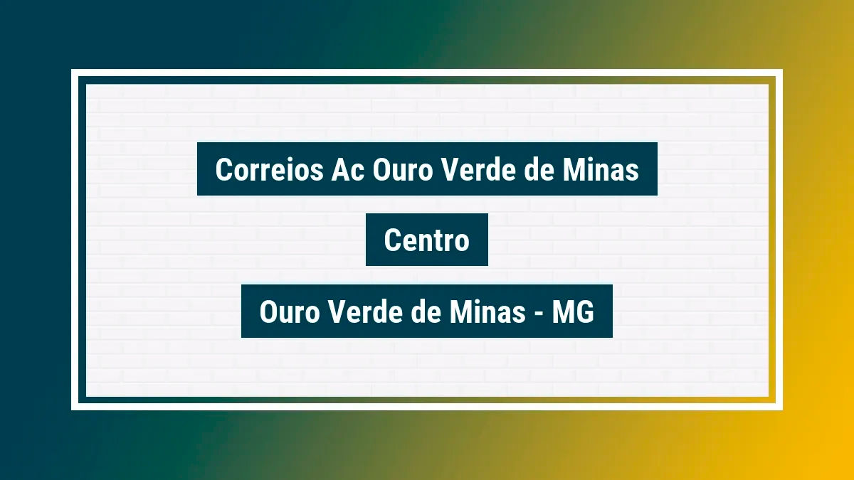 Imagem ilustrativa unidade de agência dos correios ac ouro verde de minas centro ouro verde de minas mg
