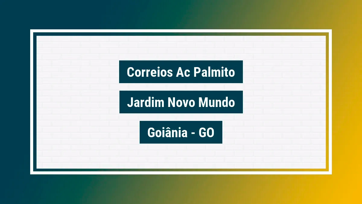 Imagem ilustrativa unidade de agência dos correios ac palmito jardim novo mundo goiânia go