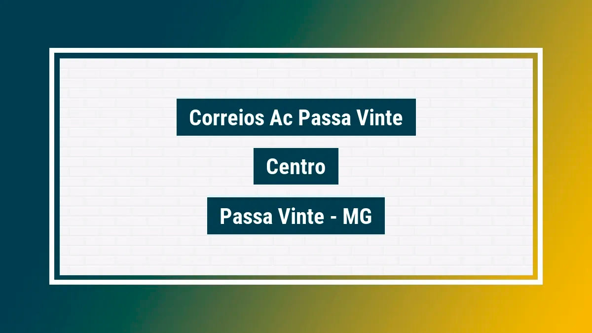 Imagem ilustrativa unidade de agência dos correios ac passa vinte centro passa vinte mg