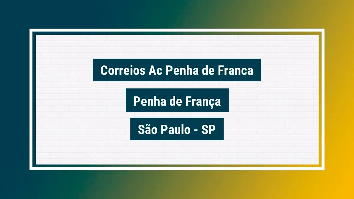 Imagem ilustrativa unidade de agência dos correios ac penha de franca penha de frança são paulo sp