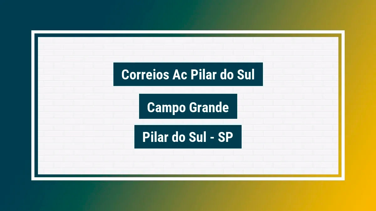 Imagem ilustrativa unidade de agência dos correios ac pilar do sul campo grande pilar do sul sp