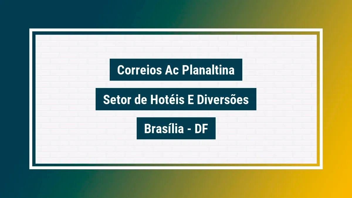 Imagem ilustrativa unidade de agência dos correios ac planaltina setor de hotéis e diversões (planaltina) brasília df