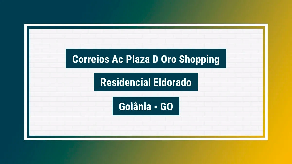 Imagem ilustrativa unidade de agência dos correios ac plaza d oro shopping residencial eldorado goiânia go