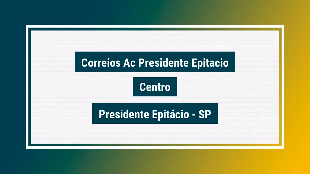 Imagem ilustrativa unidade de agência dos correios ac presidente epitacio centro presidente epitácio sp