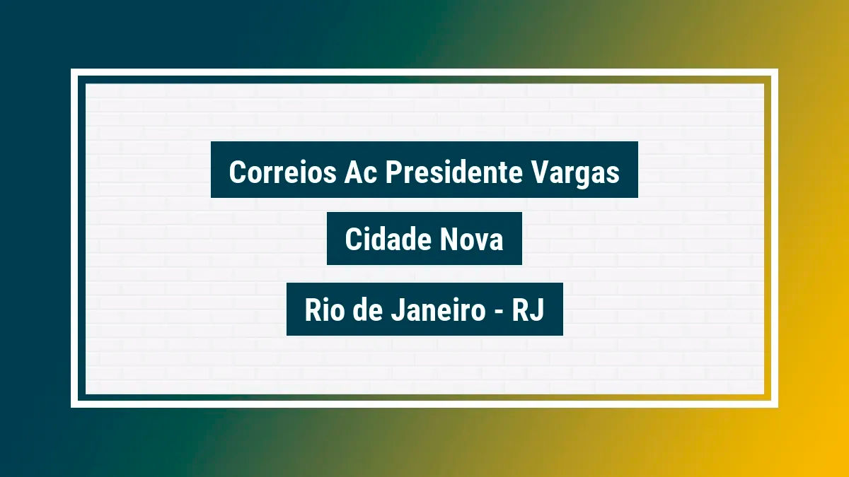 Imagem ilustrativa unidade de agência dos correios ac presidente vargas cidade nova rio de janeiro rj