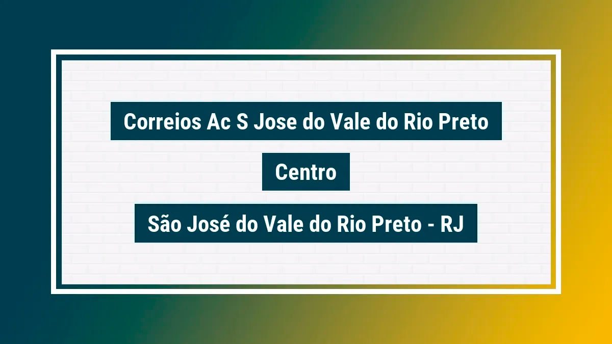 Imagem ilustrativa unidade de agência dos correios ac s jose do vale do rio preto centro são josé do vale do rio preto rj