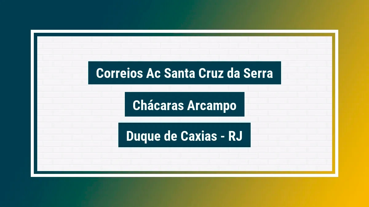 Imagem ilustrativa unidade de agência dos correios ac santa cruz da serra chácaras arcampo duque de caxias rj
